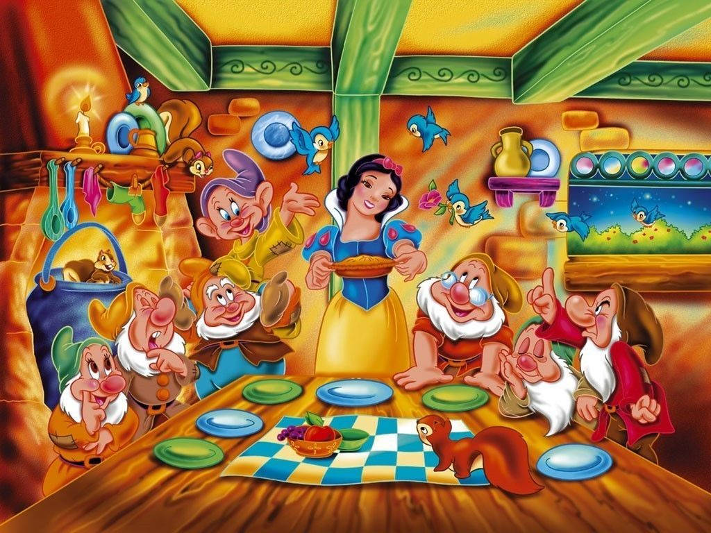 Snow White And The Seven Dwarfs At Home Background