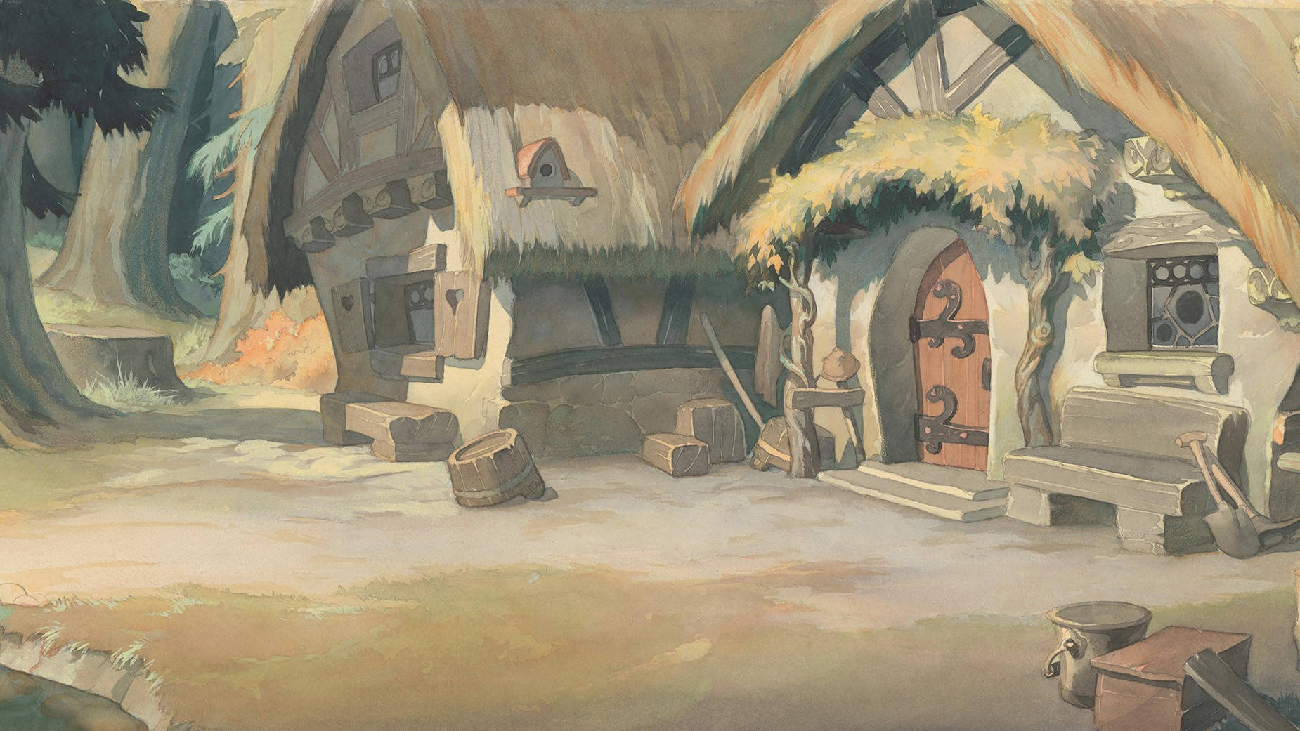 Snow White And The Seven Dwarfs House Background