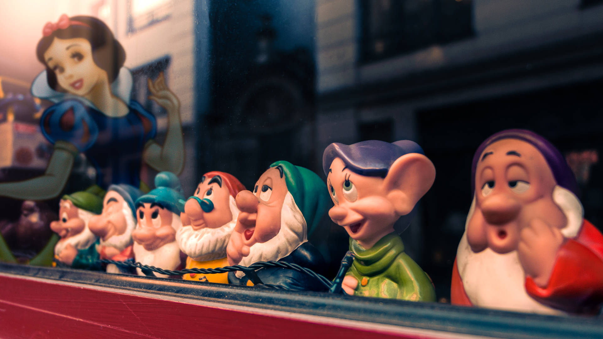 Snow White And The Seven Dwarfs In 3d Background