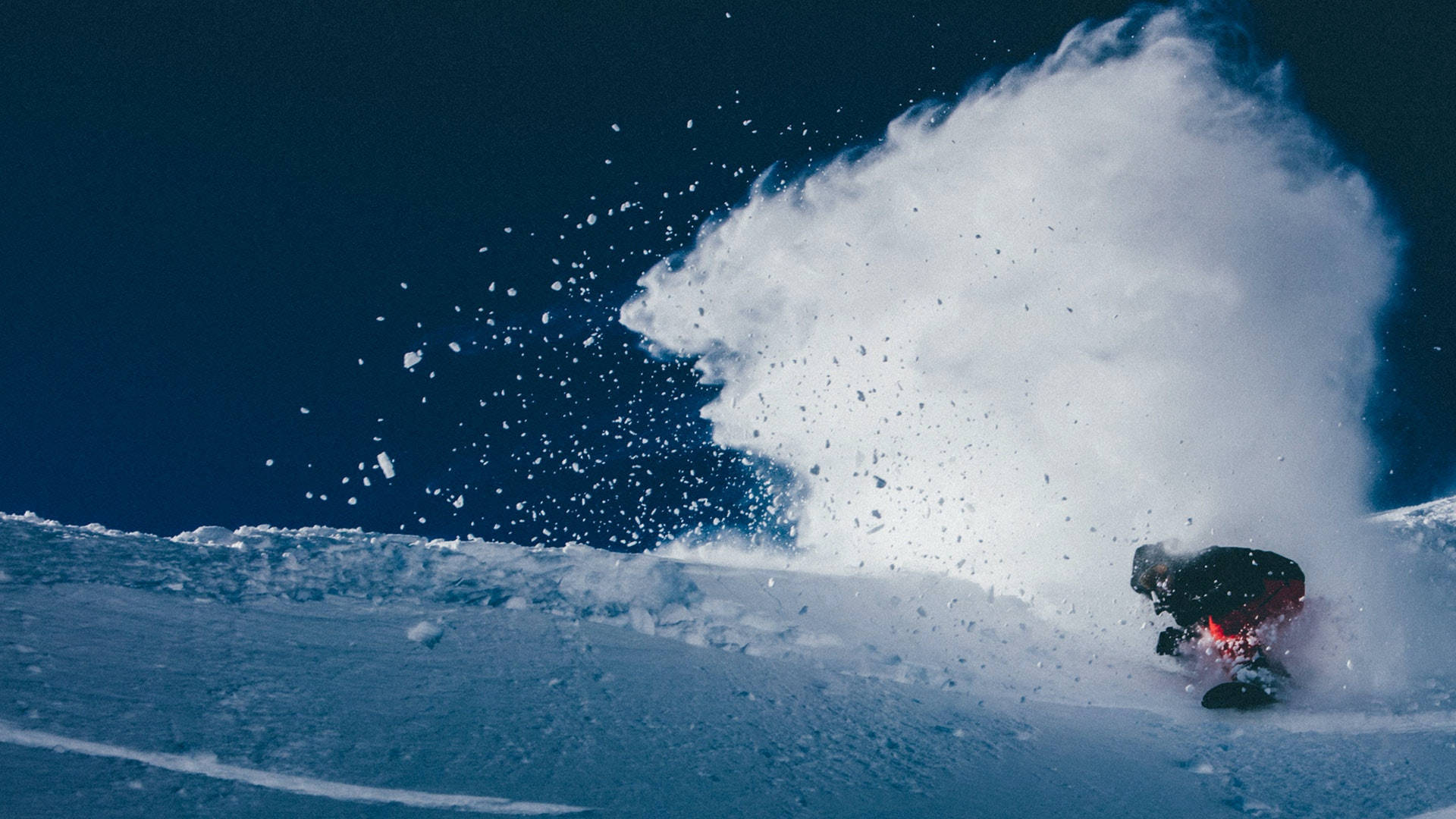 Snowboarding With Flying Snow Background