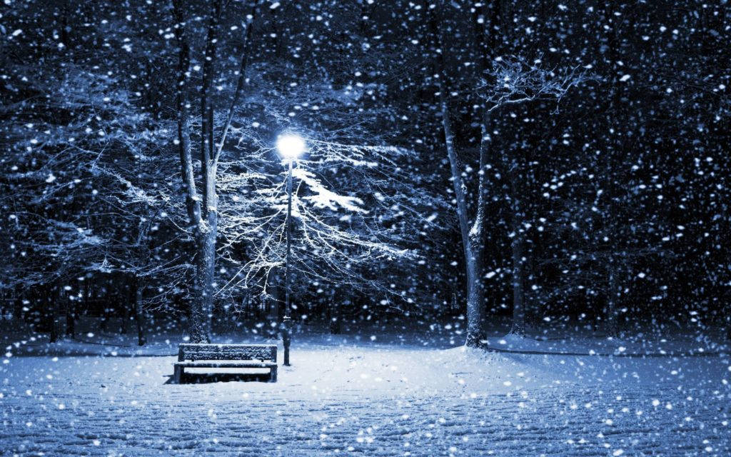 Snowfall Night Winter Desktop Background