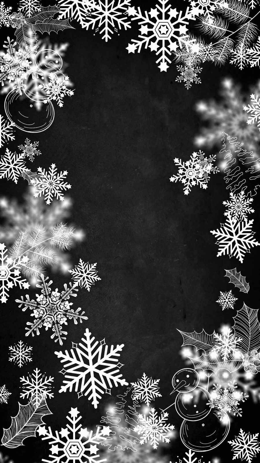 Snowflake Black White Iphone Background