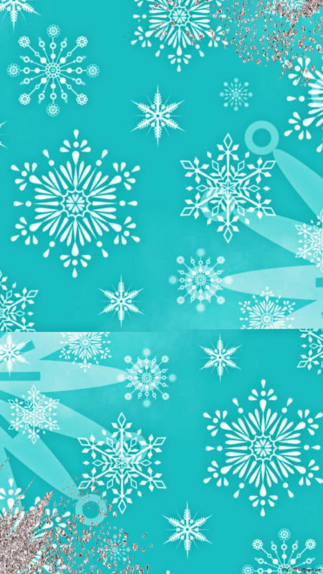 Snowflake Green Stars Iphone Background