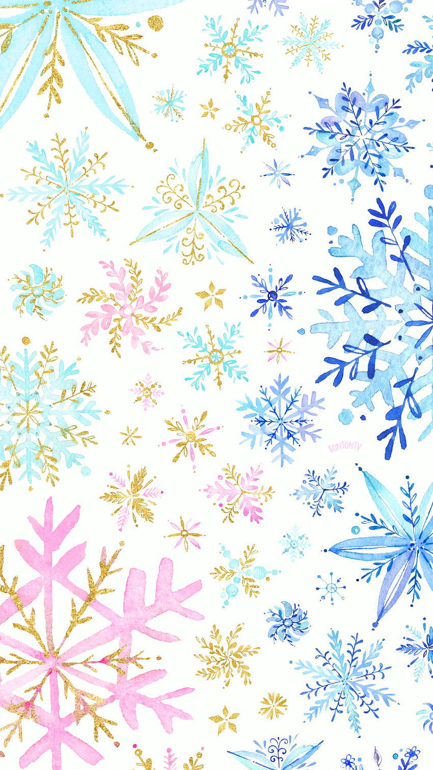 Snowflake With Flowers Iphone