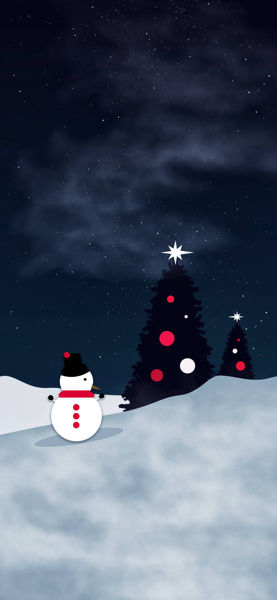Snowman Black Pine Tree Christmas Iphone