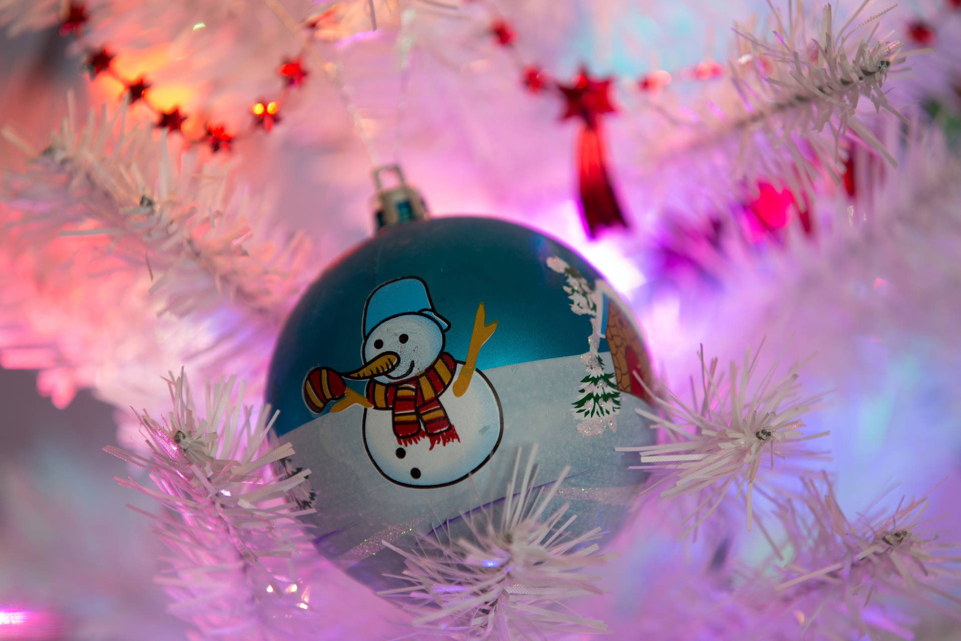 Snowman Christmas Ball Background