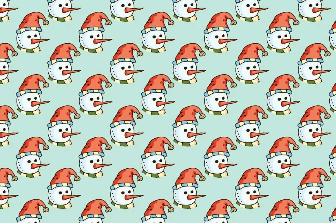 Snowman Christmas Pattern Background