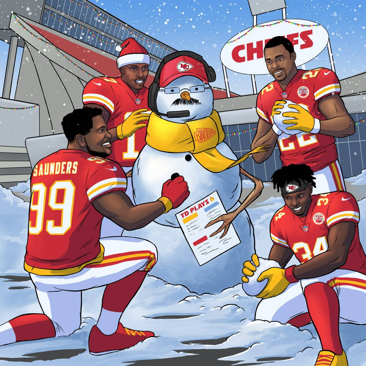 Snowman Kansas City Chiefs Logo Artwork Background