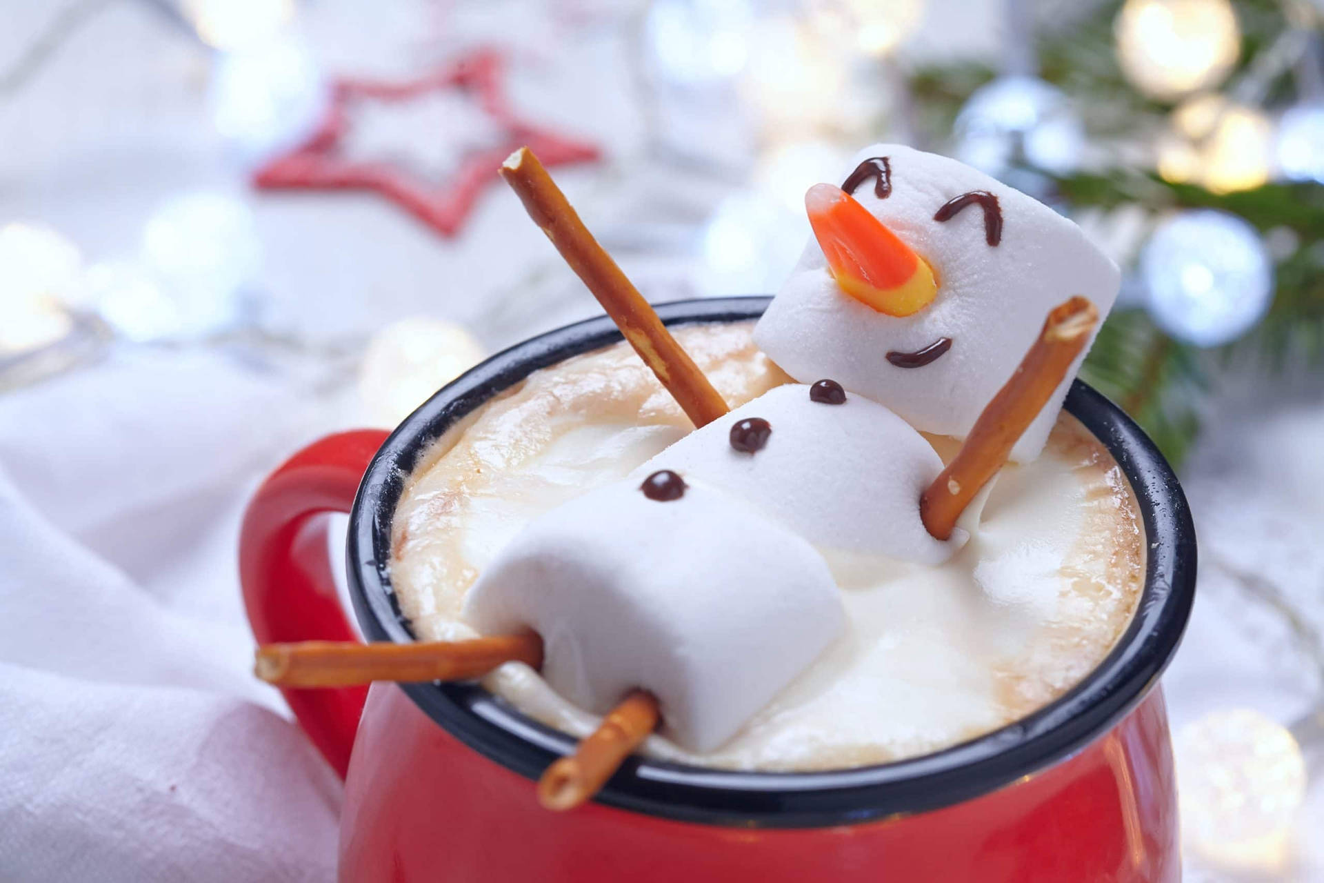 Snowman On Cozy Winter Drink