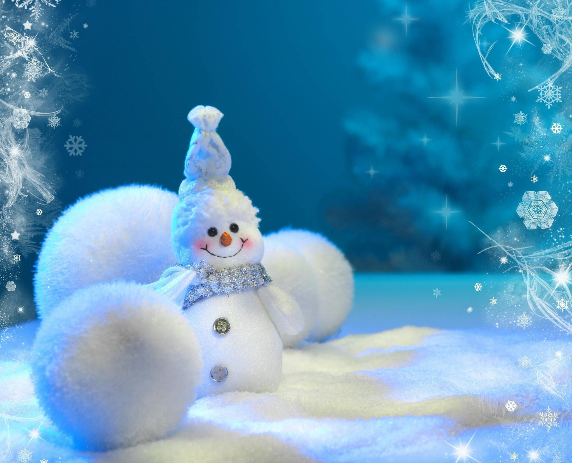 Snowman Snow Balls Background