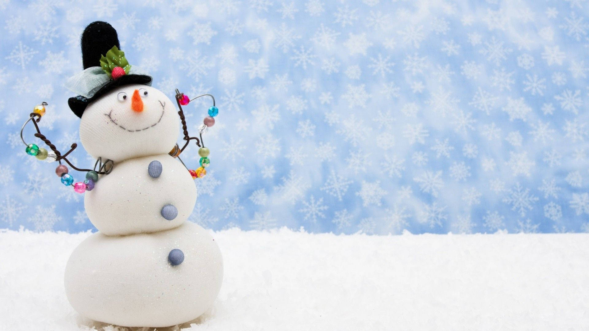 Snowman With Beads Background