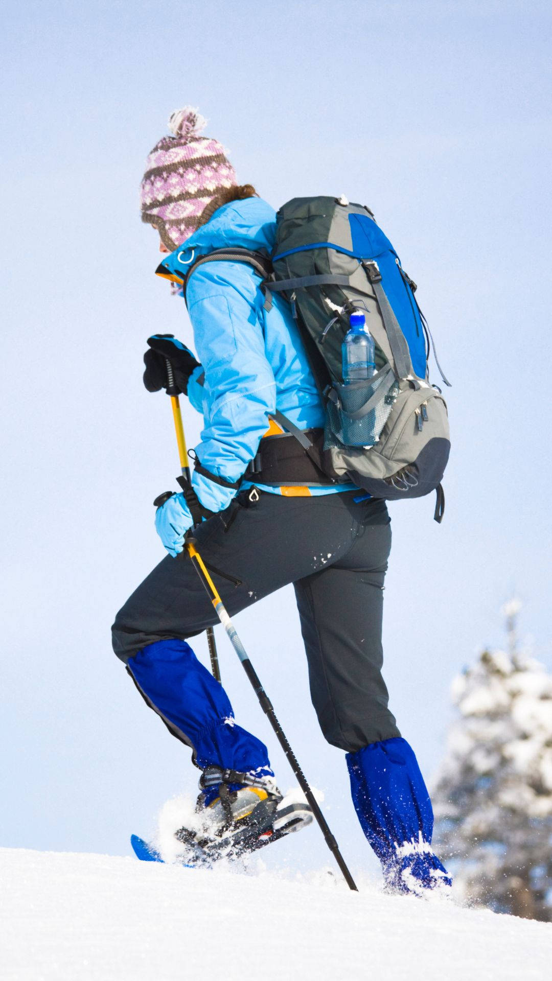 Snowshoeing Climbing Walking Background