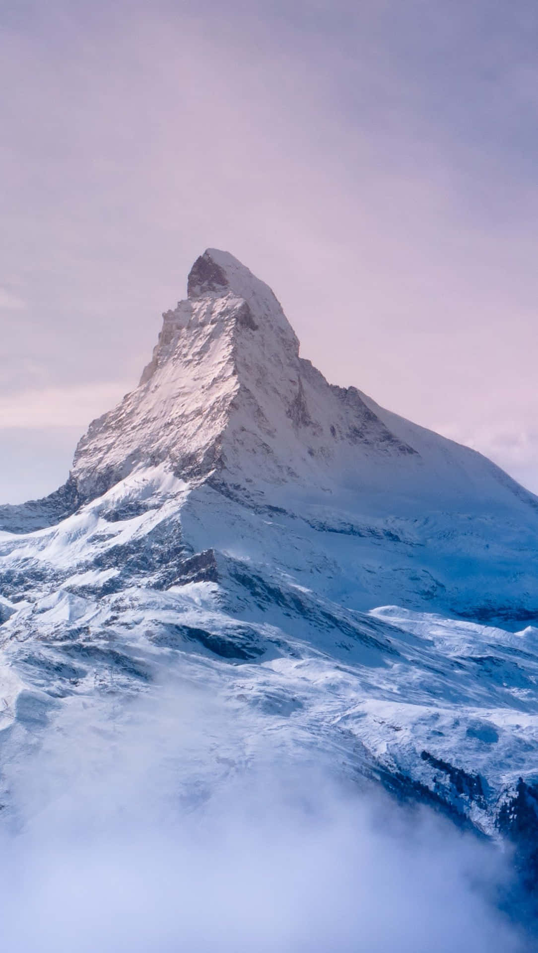Snowy And Hazy Matterhorn Background