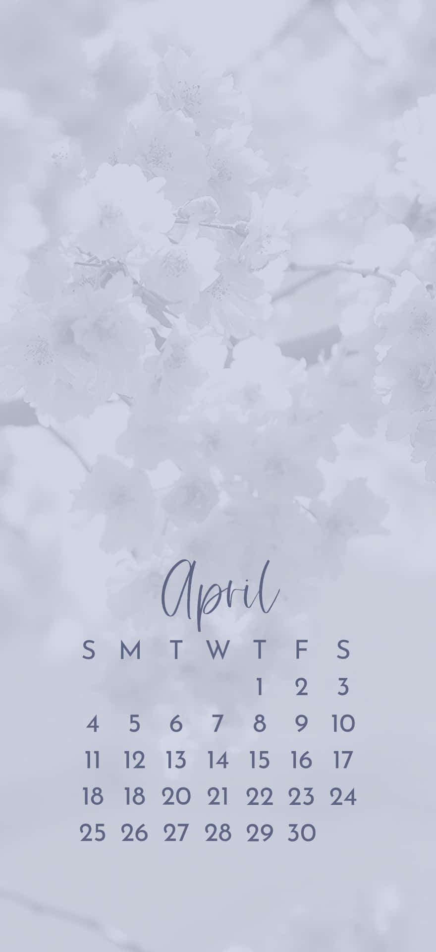 Snowy April Calendar Background Background