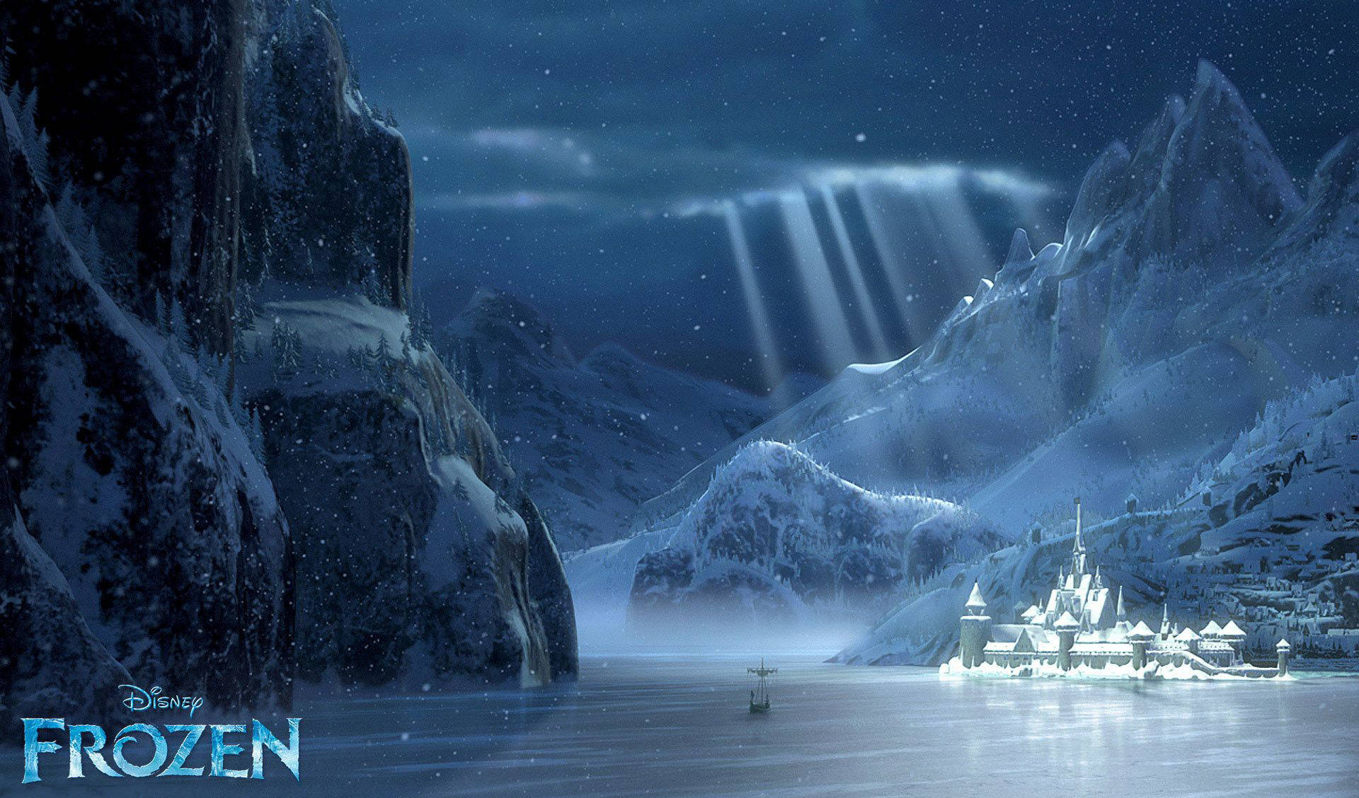 Snowy Arendelle Frozen Castle Background
