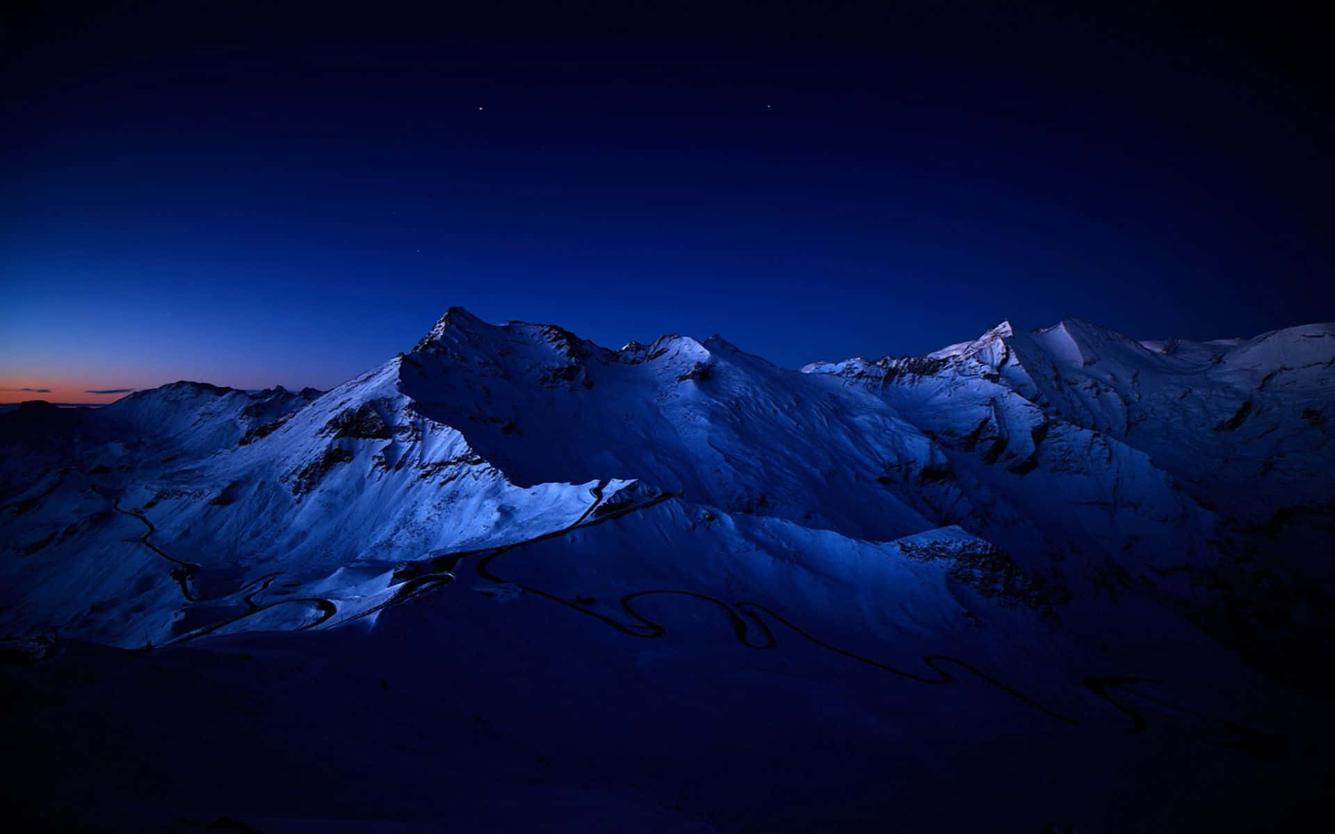 Snowy Blue Mountain Background