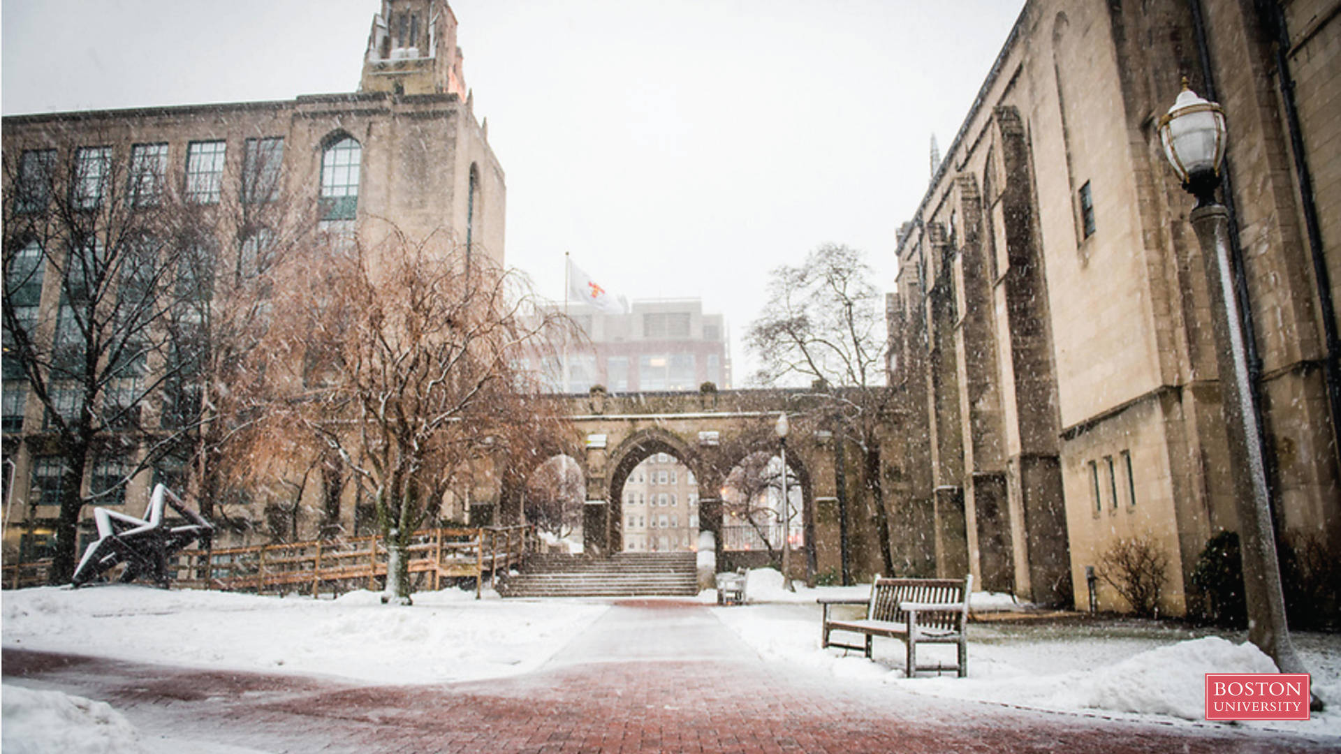 Snowy Boston University Background