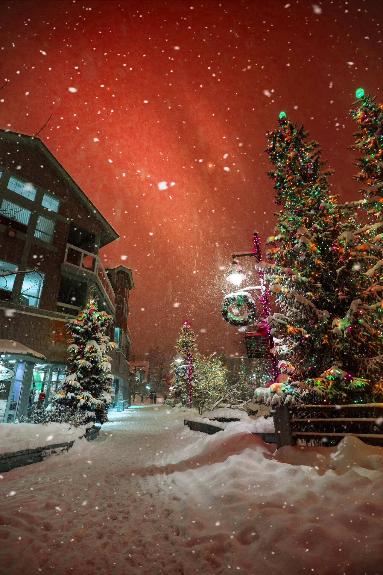 Snowy Christmas Sky Background