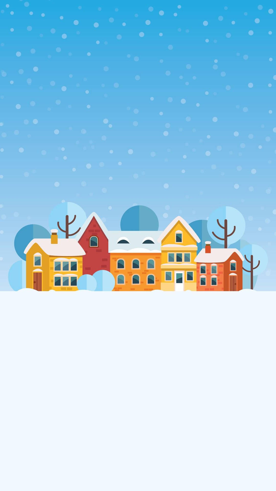 Snowy Christmas Street Minimalist Iphone Background