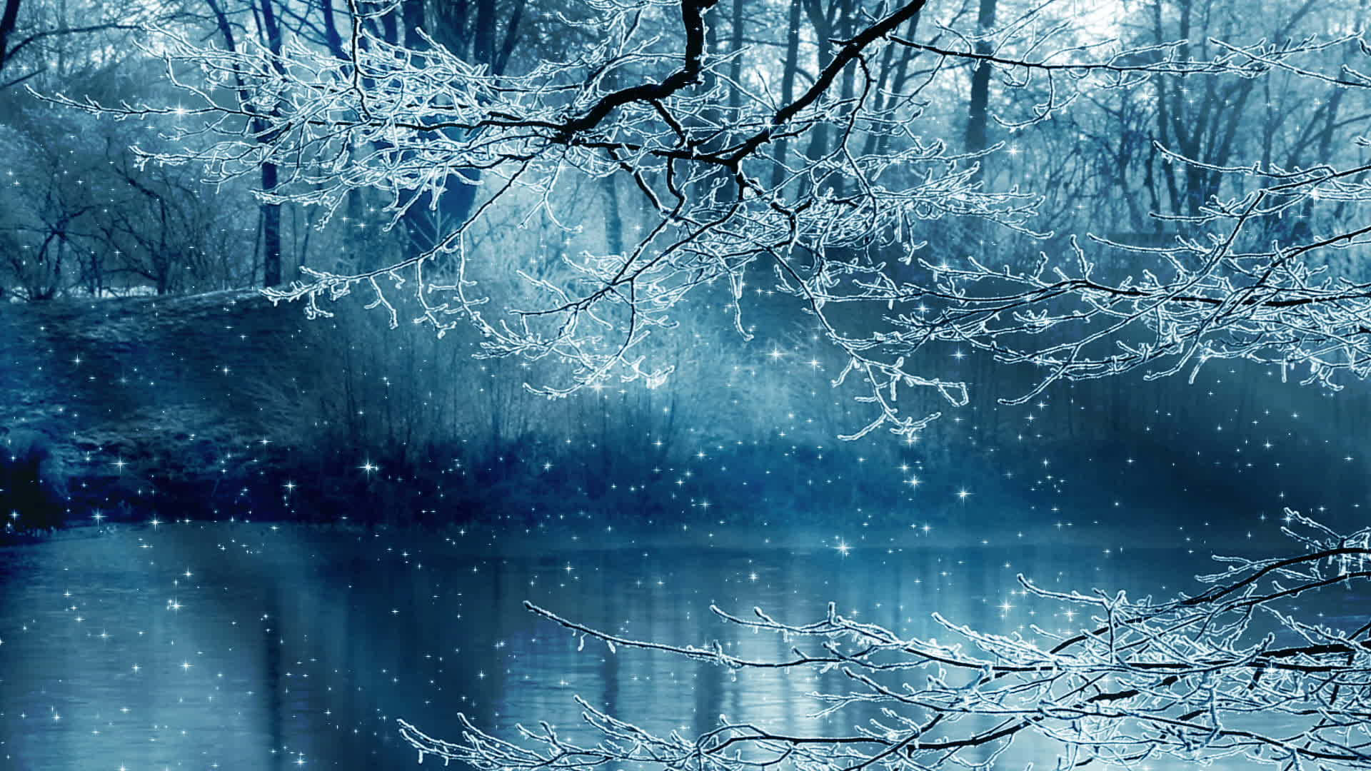 Snowy Day Winter Scenery Desktop Background