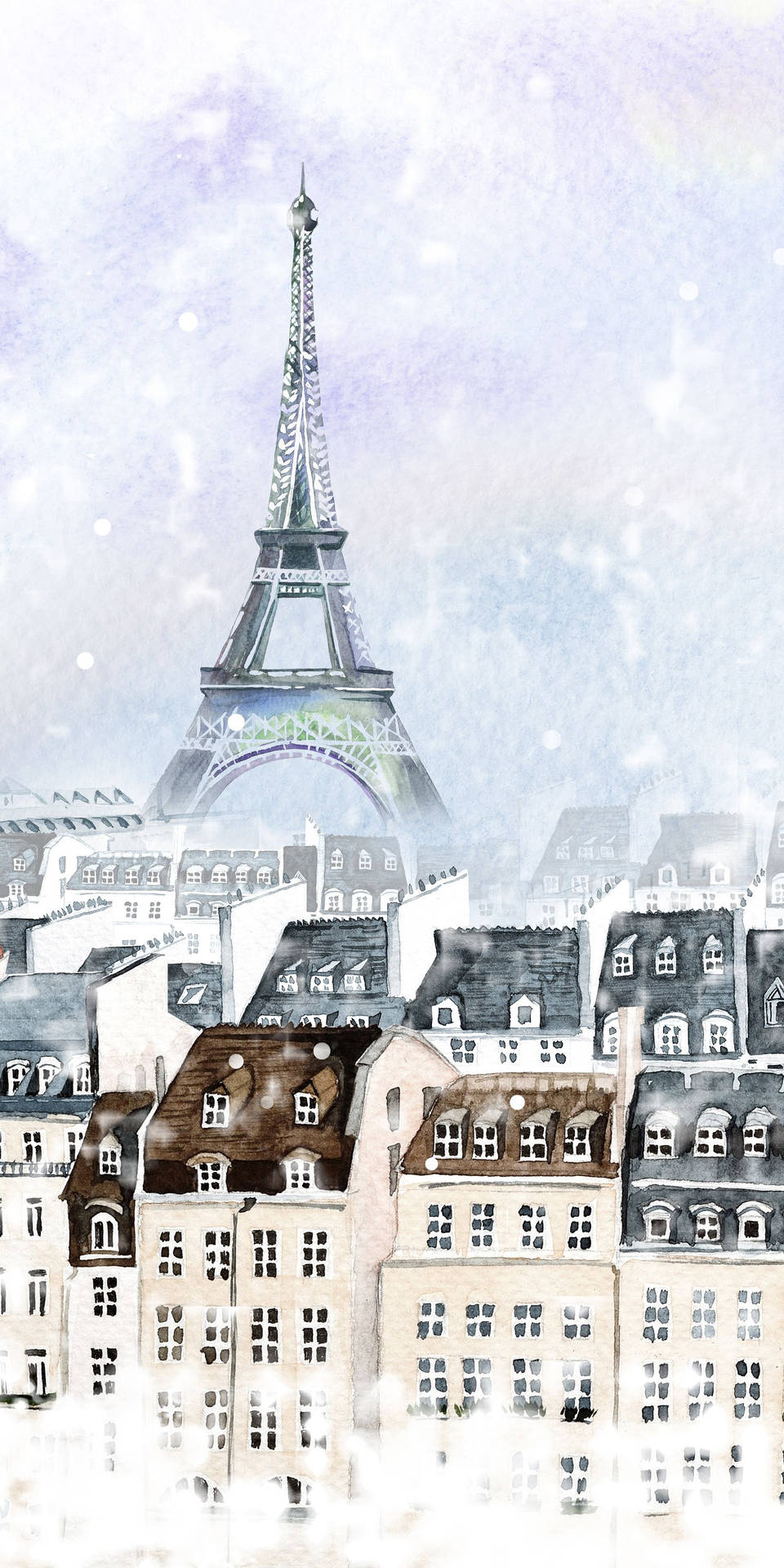 Snowy Eiffel Tower Winter Iphone