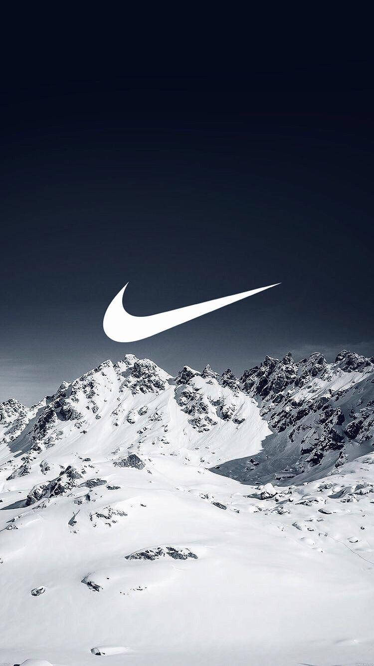 Snowy Mountain Nike Iphone Logo Background