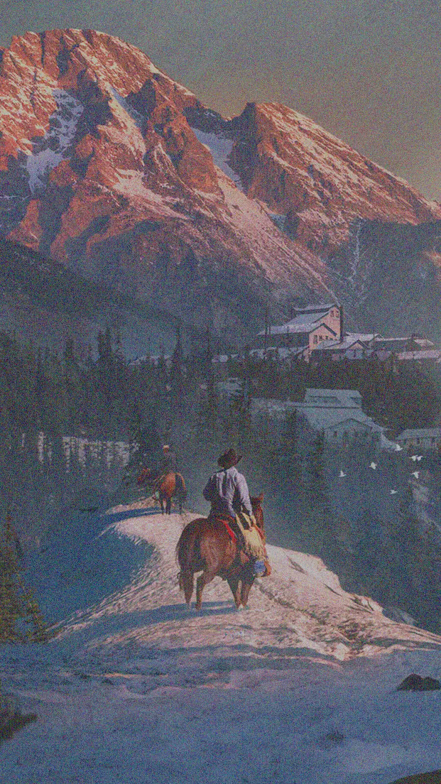 Snowy Mountain Red Dead Redemption Ii Phone Background