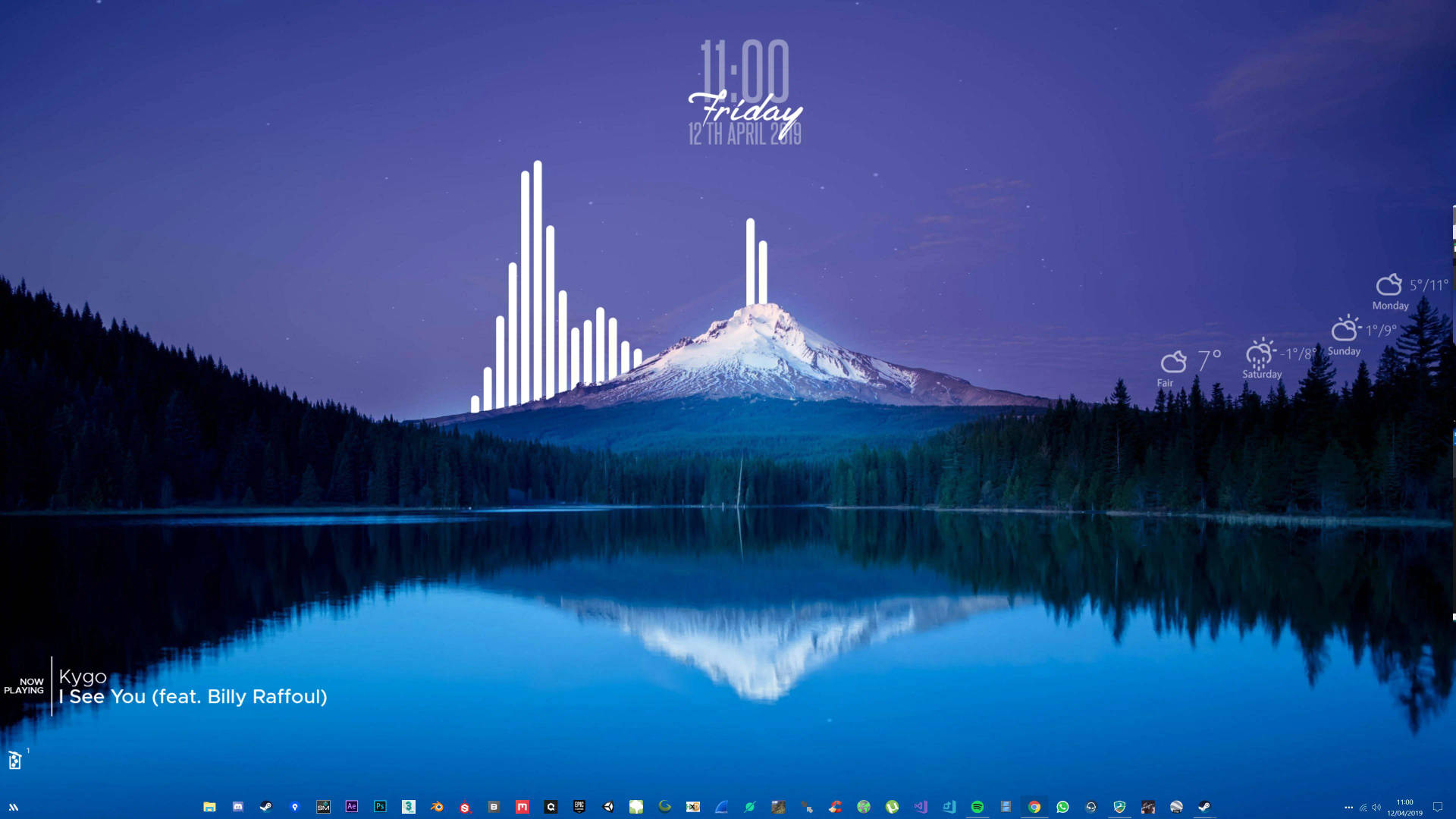 Snowy Mountain View On Rainmeter Skin