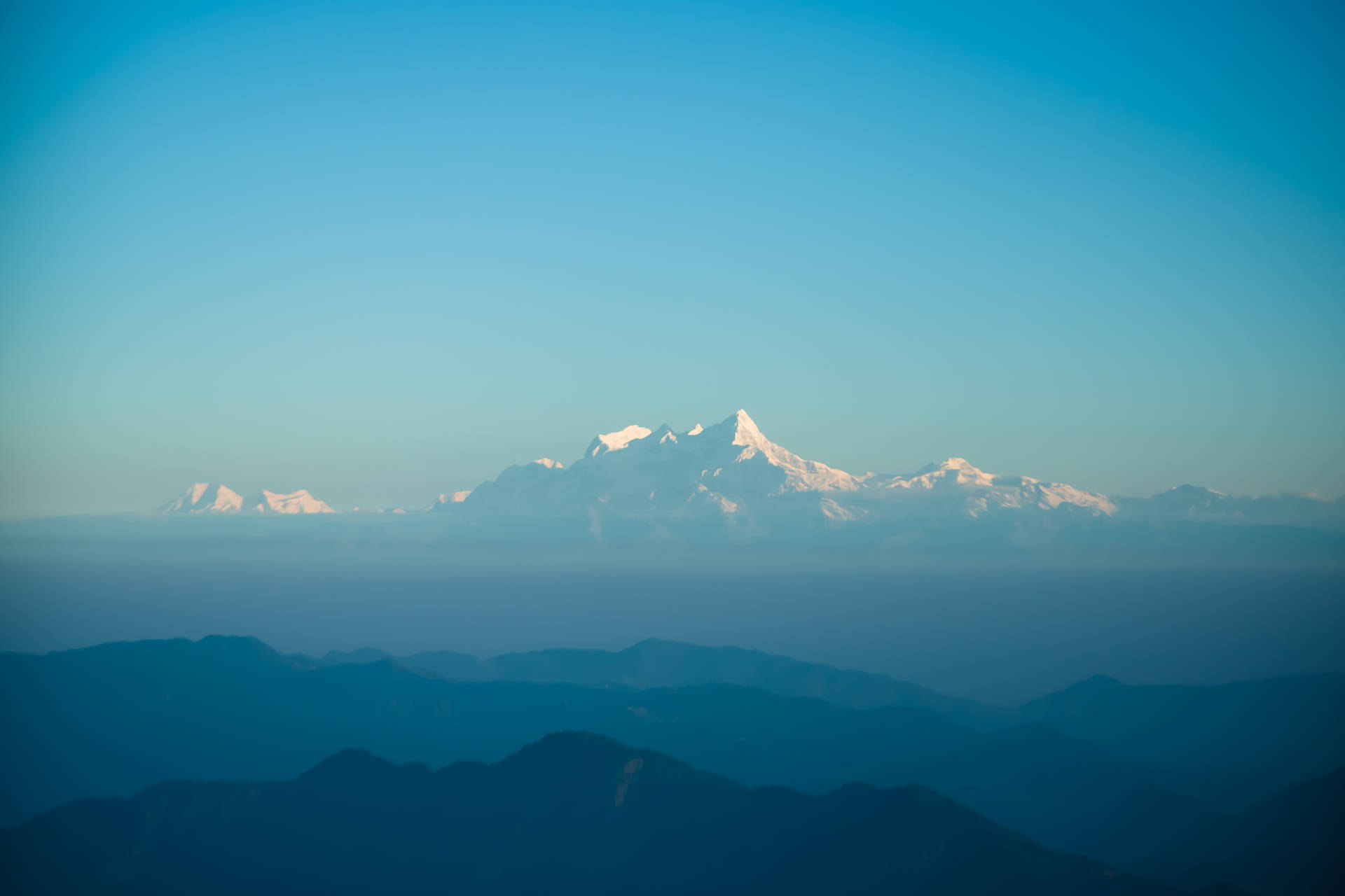 Snowy Mountain With Beautiful Blue Sky