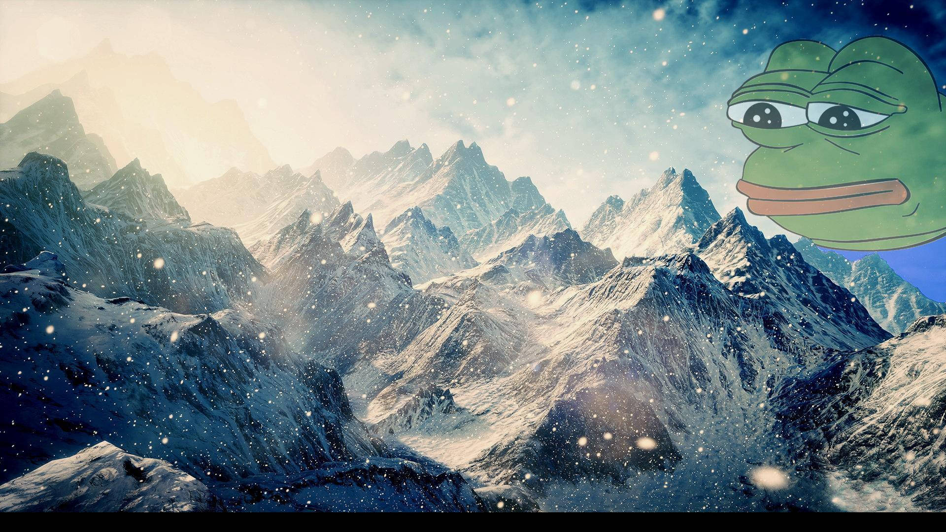 Snowy Mountains Sad Meme Background