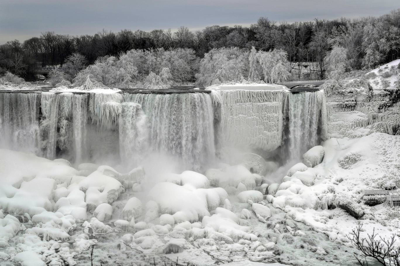 Snowy Niagara Falls Background