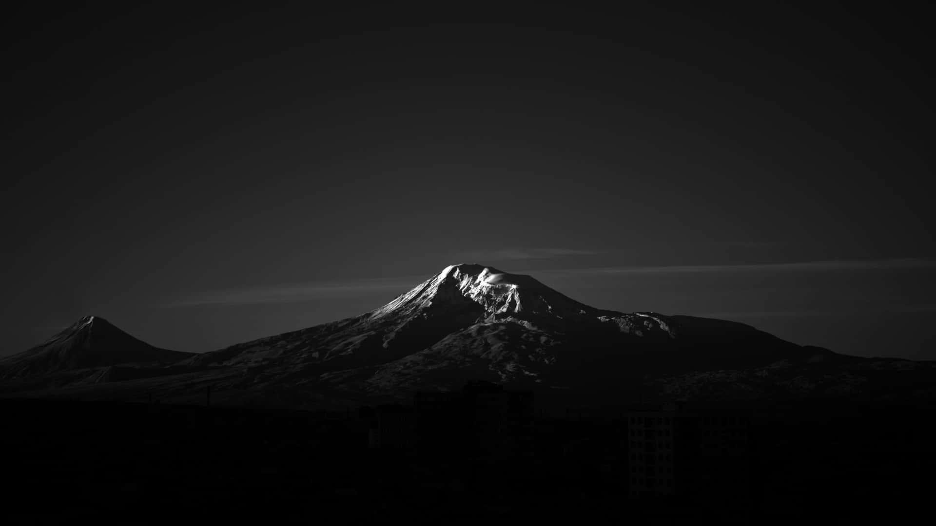 Snowy Peak Mountain Amoled Desktop Background