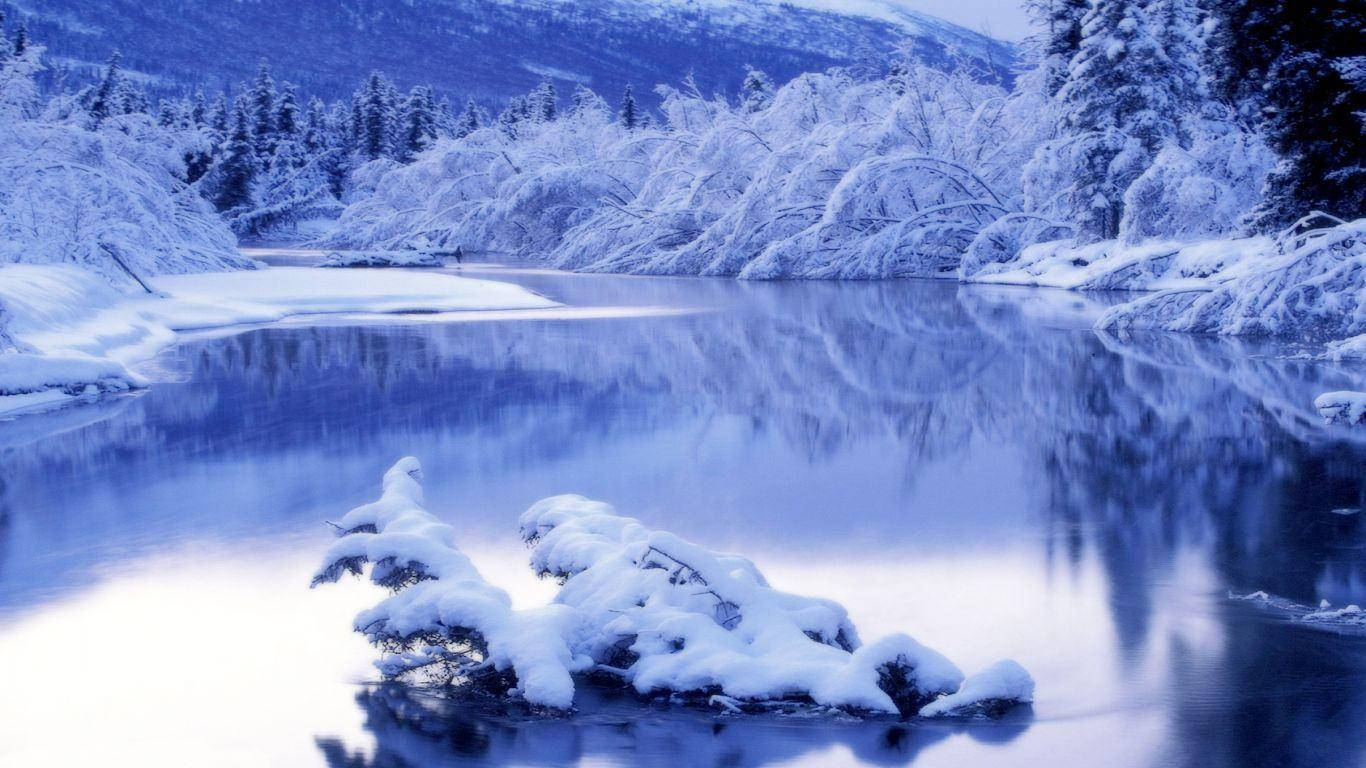 Snowy Winter Scene Background