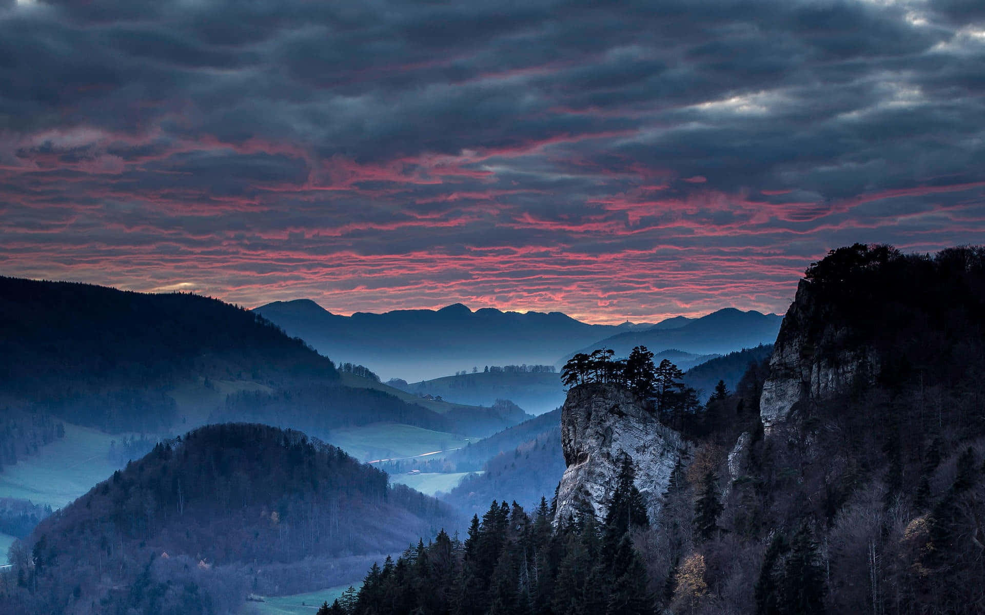 Soaking In The Peace And Beauty Of A Mountain Sunset Background