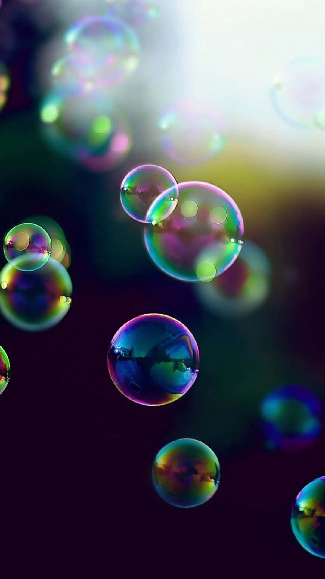 Soap Bubbles Floating In The Air Background