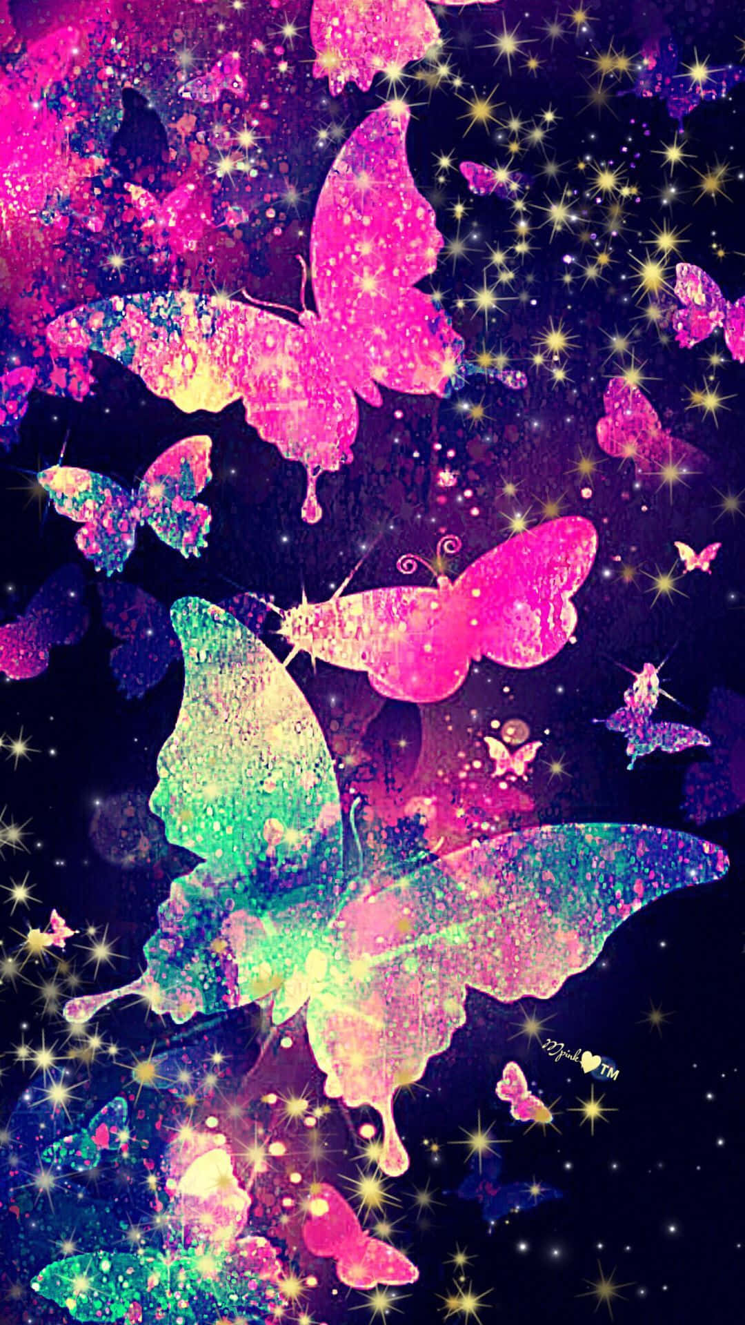 Soar Into The World Of Color With A Glitter Butterfly Background