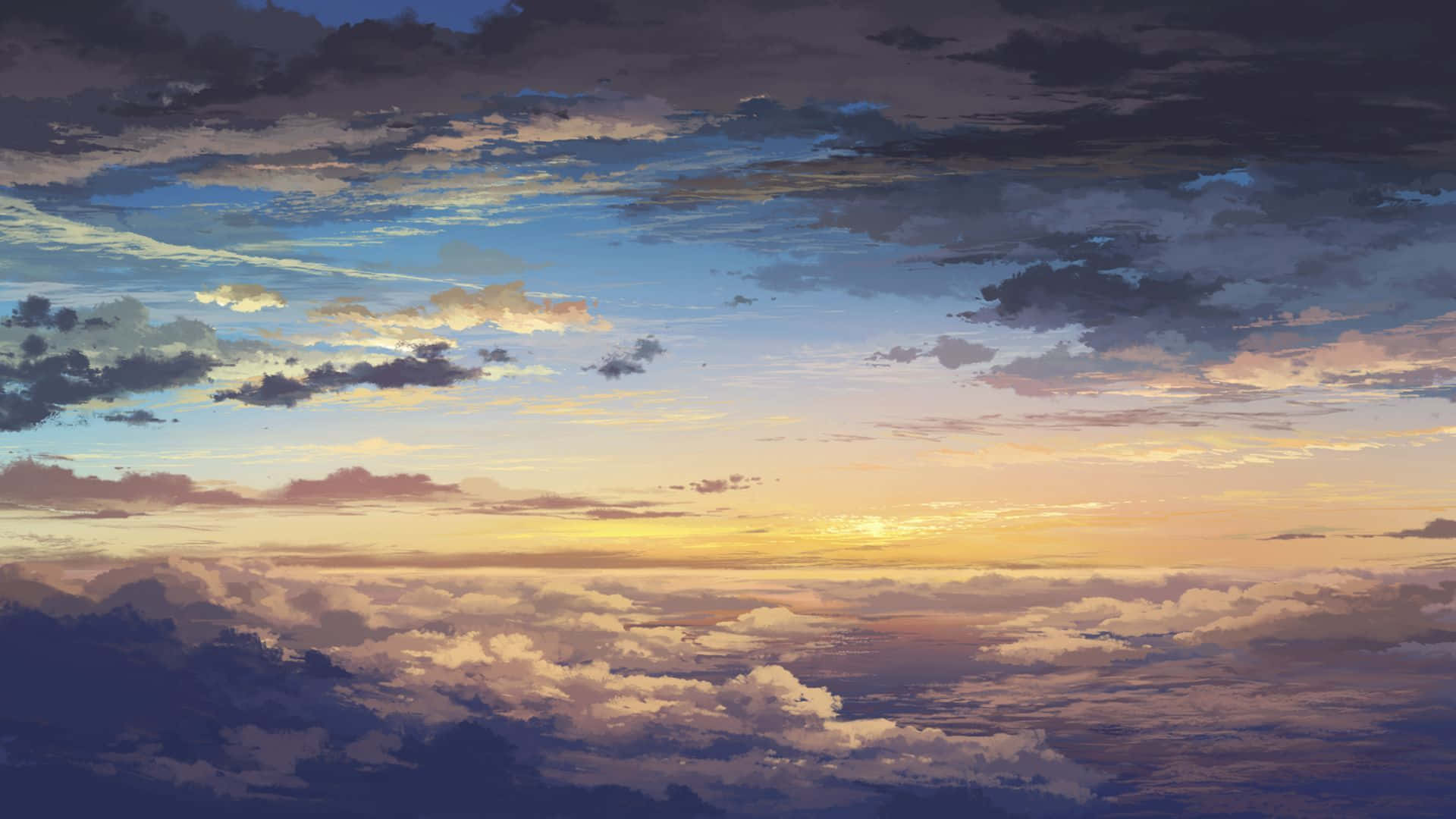 Soar Through The Sky With Anime Sky Background