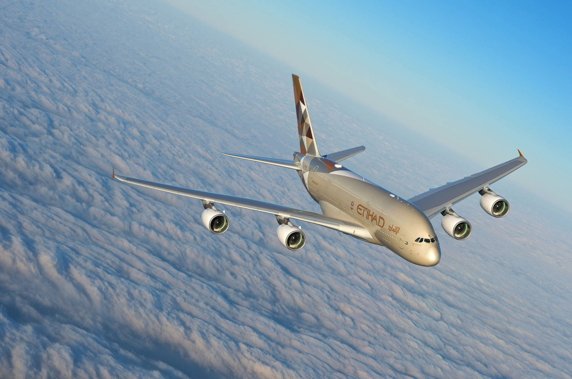 Soaring Aircraft Of Etihad Airways Background