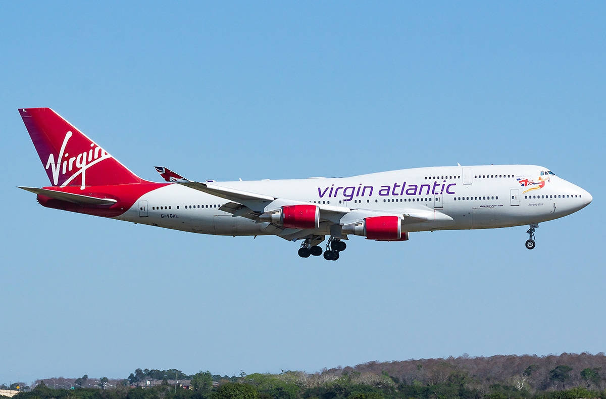 Soaring Aircraft Of Virgin Atlantic Aviation Background