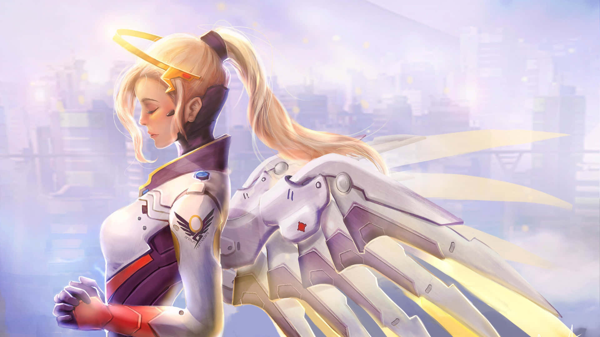 Soaring High - Overwatch Mercy In Action Background