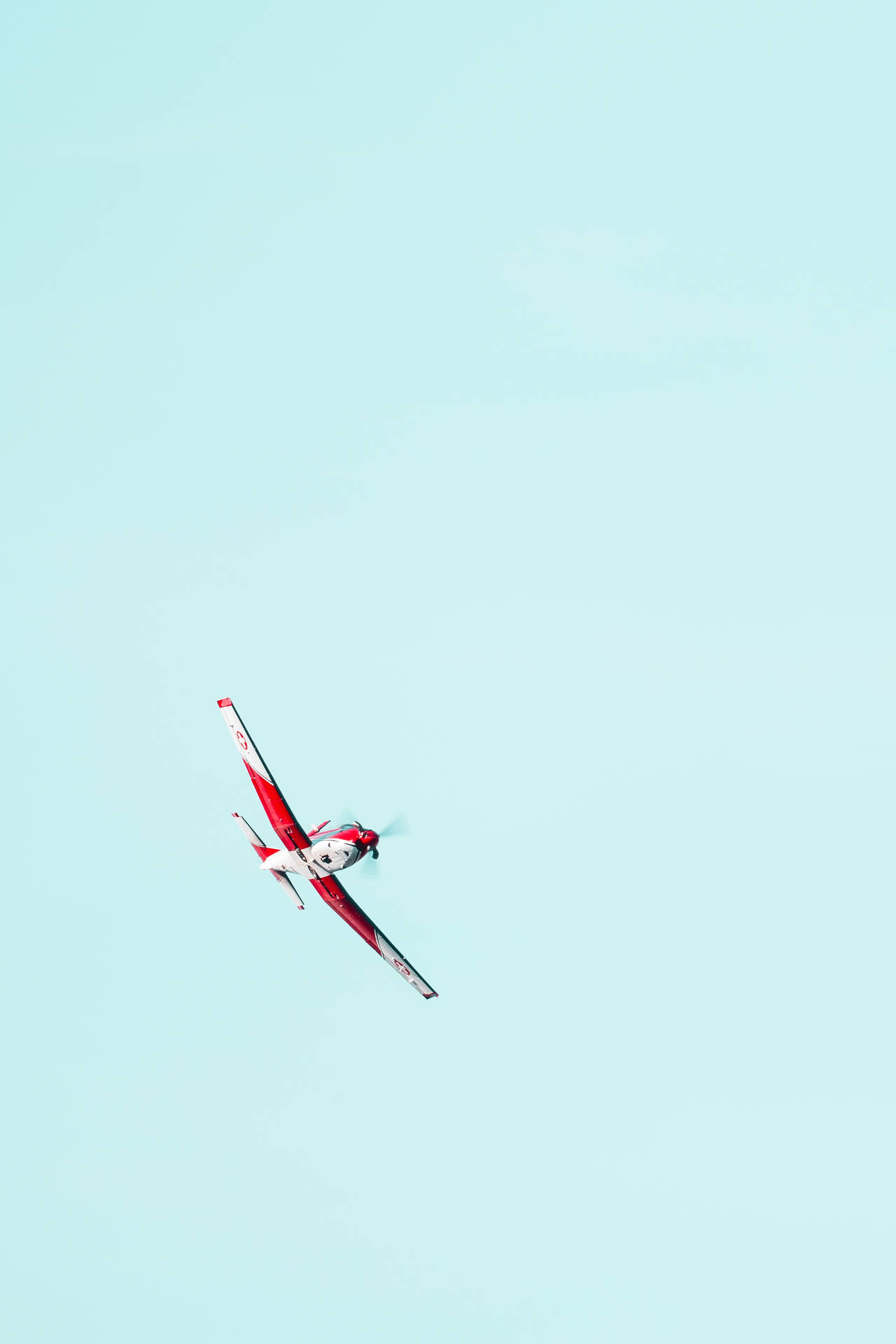 Soaring Red Airplane Iphone Background
