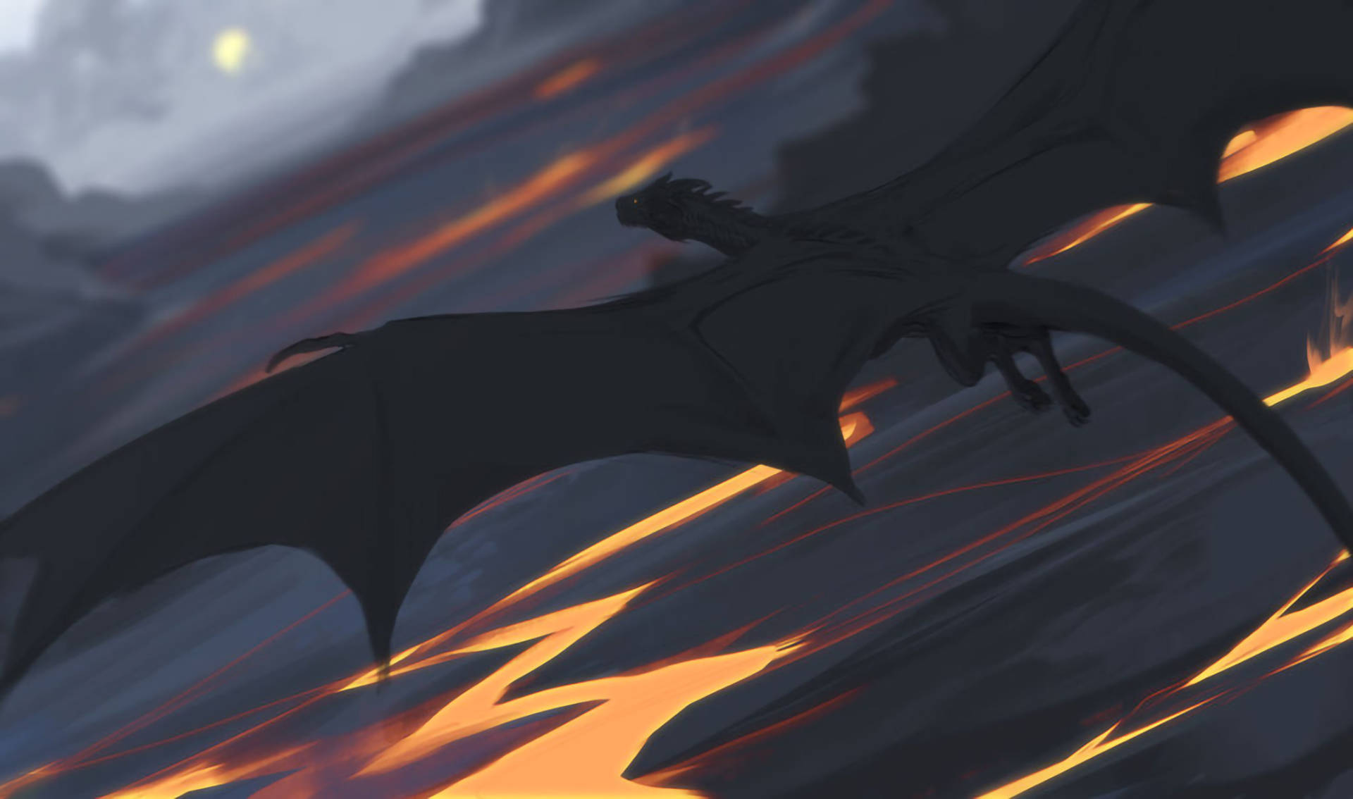 Soaring The Lava Dragon Background