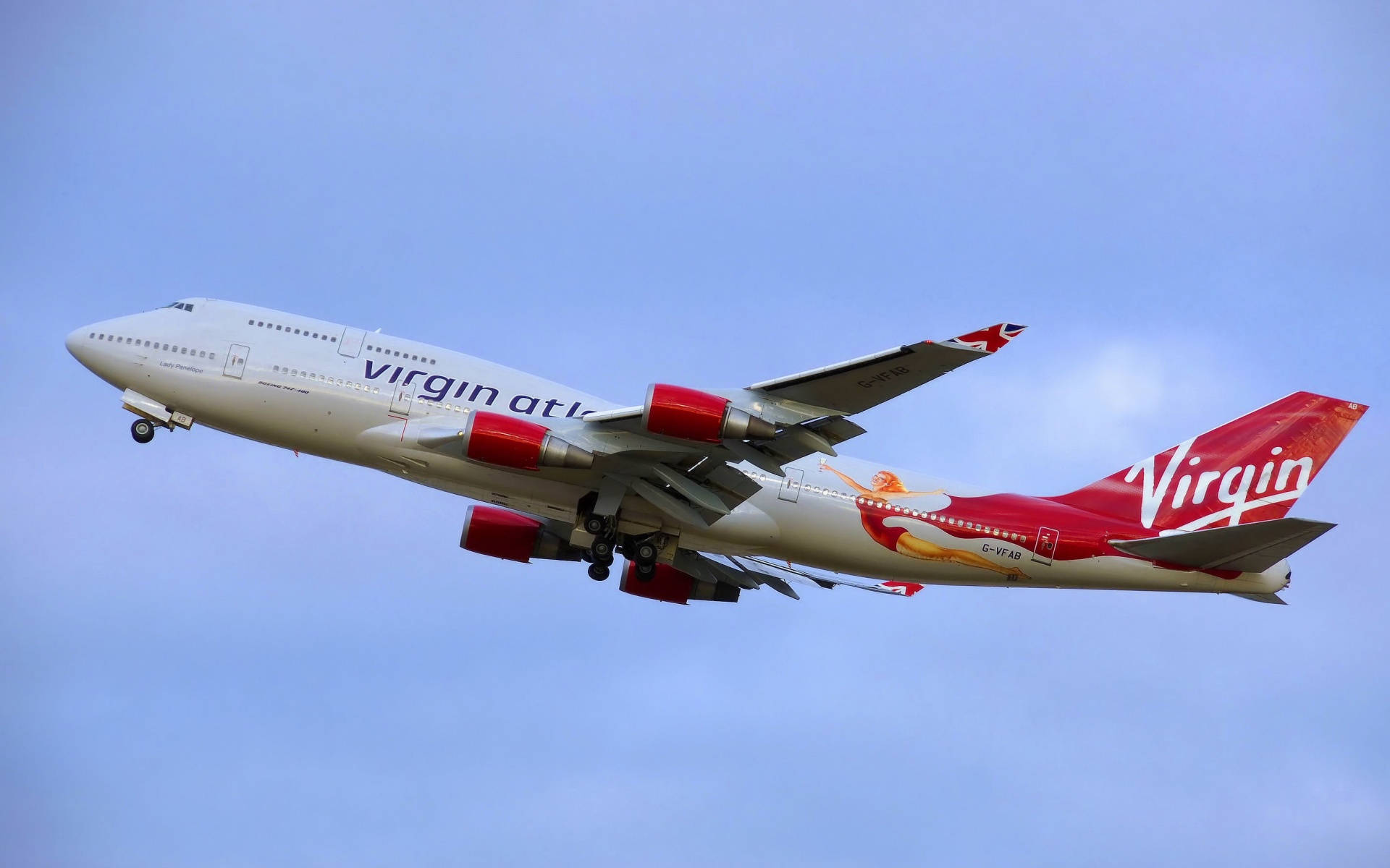 Soaring Virgin Atlantic Airplane Background