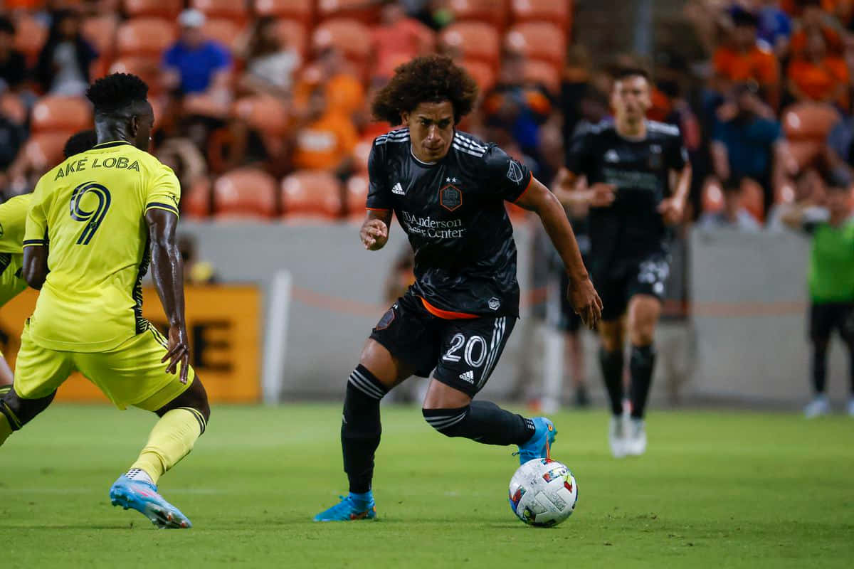 Soccer Action Ake Lobaand Opponent Background