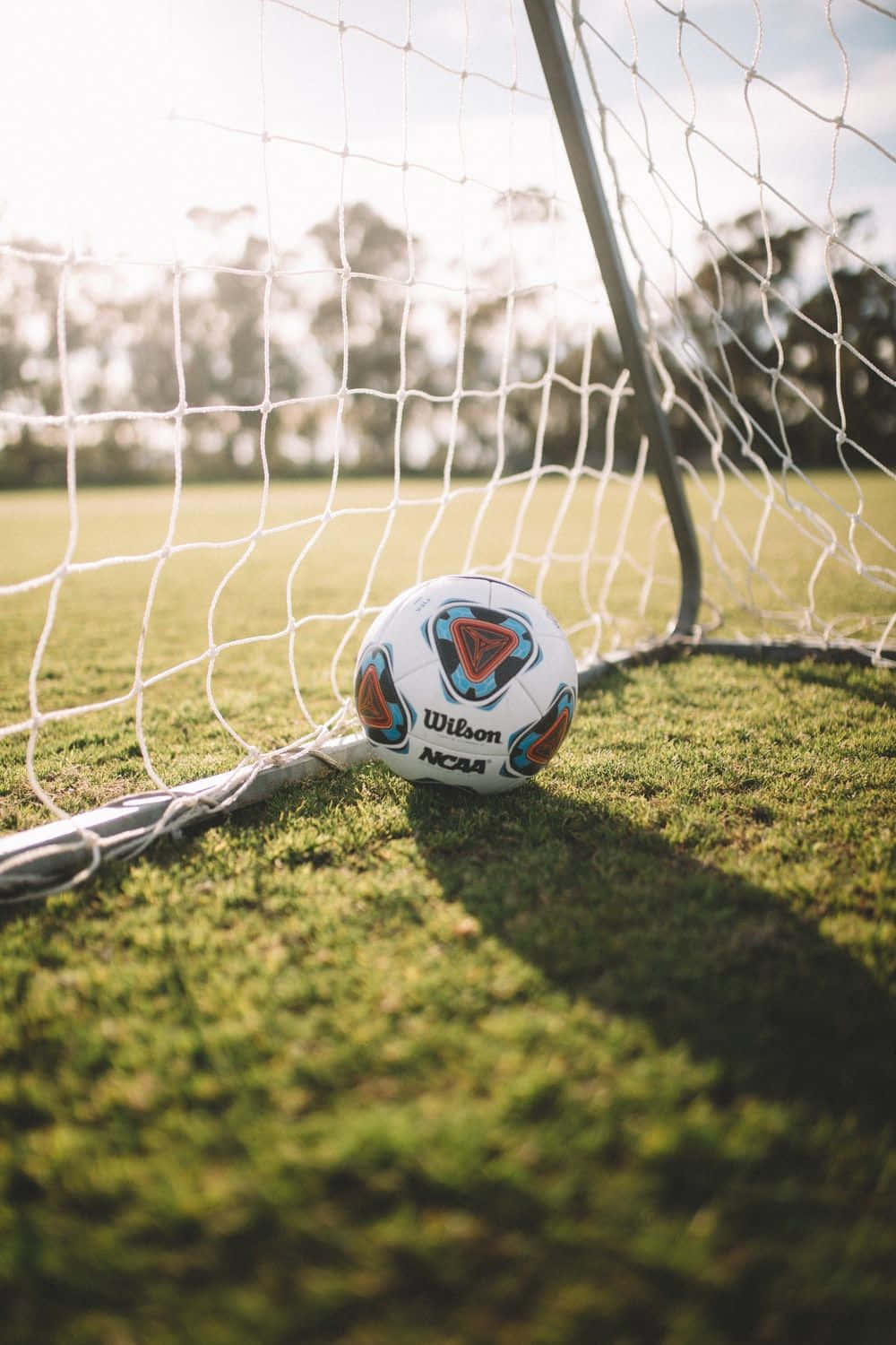 Soccer Aesthetic Ball Near Goal Background