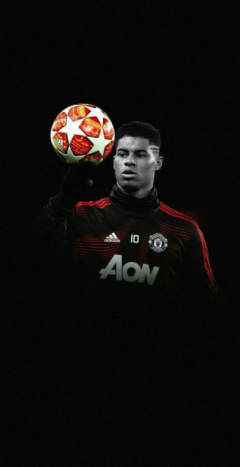 Soccer Aesthetic Marcus Rashford Black And Red Background