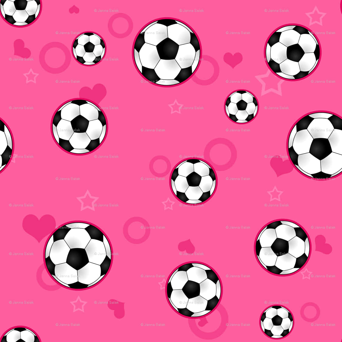 Soccer Balls On Pink Background Background