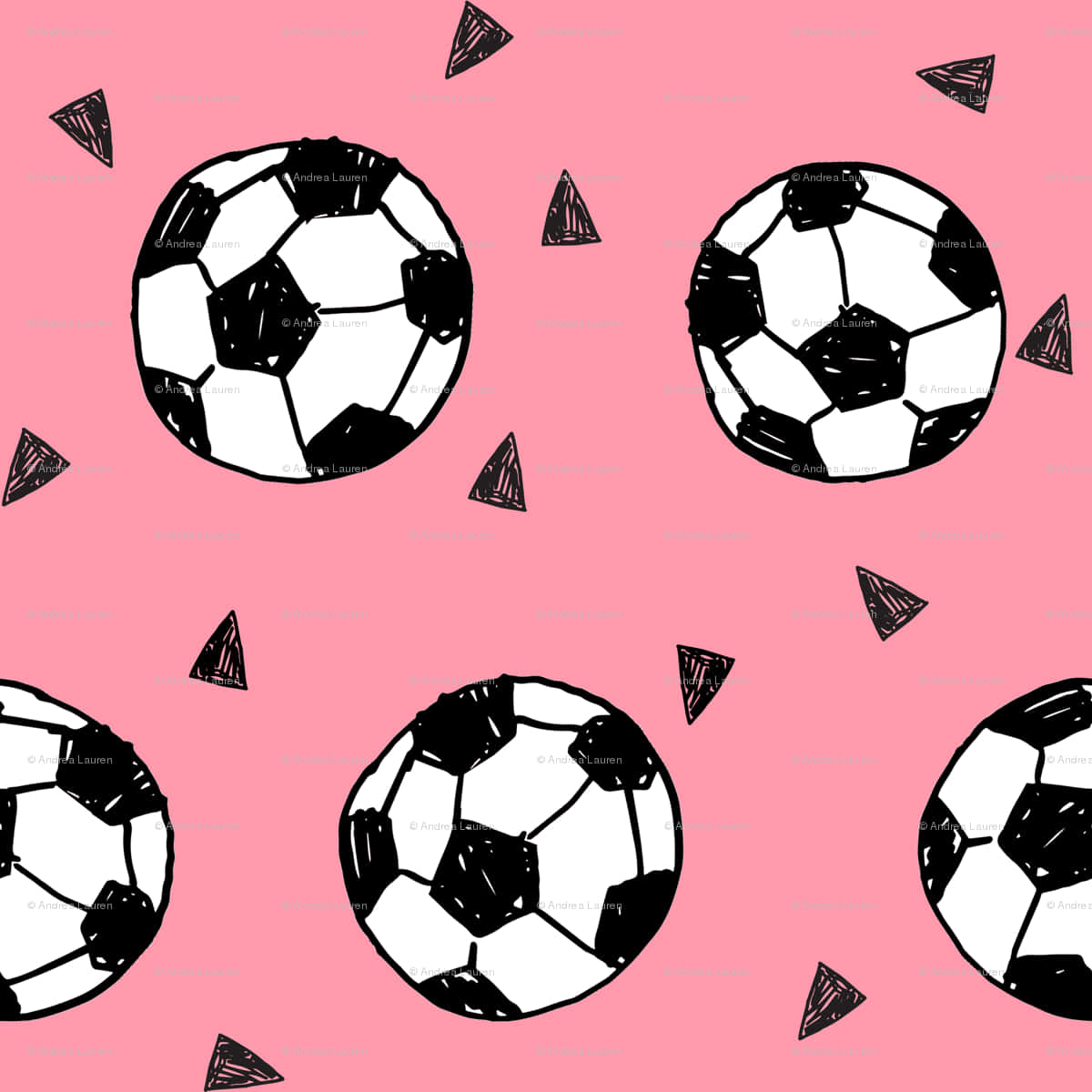 Soccer Balls On Pink Background Background