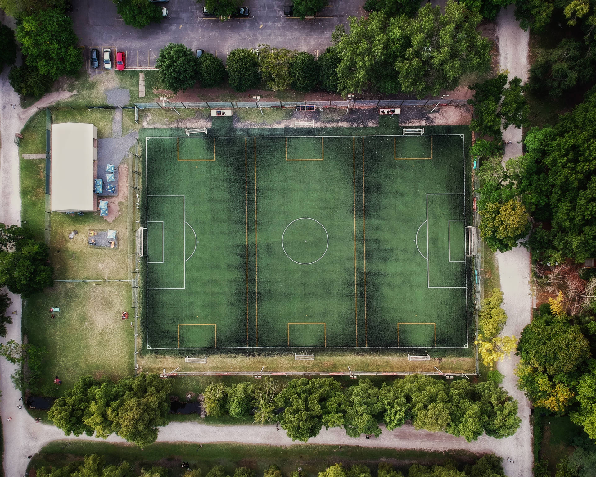 Soccer Field Aerial View Background