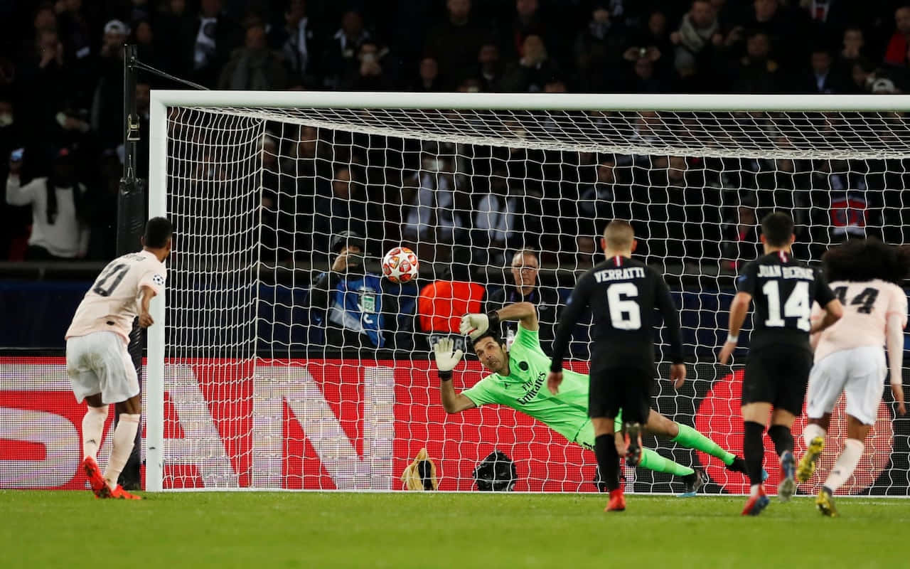 Soccer Goalkeeper Save Attempt Background